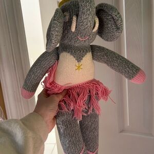 Gray and Pink Elephant Plush Toy